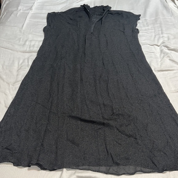 Veronique Leroy Sheer Charcoal Grey Short Sleeve Dress 42 - Picture 3 of 7